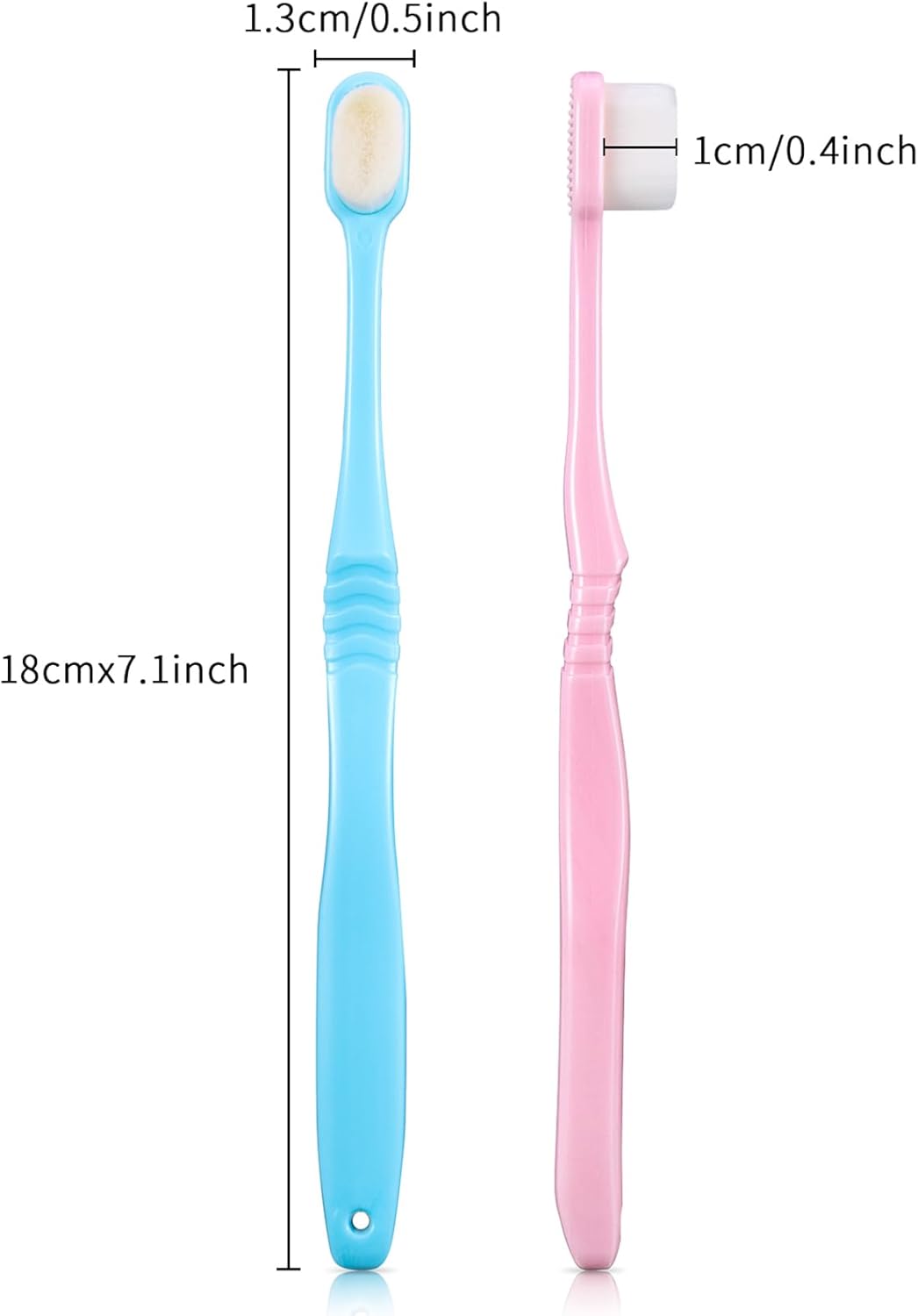 4 Pieces Extra Soft Toothbrushes Micro Nano Manual Toothbrush for Sensitive Gums with 20,000 Extra Soft Bristles for Fragile Gums Adult Kid Children (Blue, Pink)
