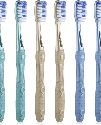 Medium Toothbrushes for Adults, Whitening Toothbrush with Spiral Medium Bristles for Smoke Tea Coffee Stain, Deep Plaque Removal, Rounded Bristle Tips for Gentle Cleaning