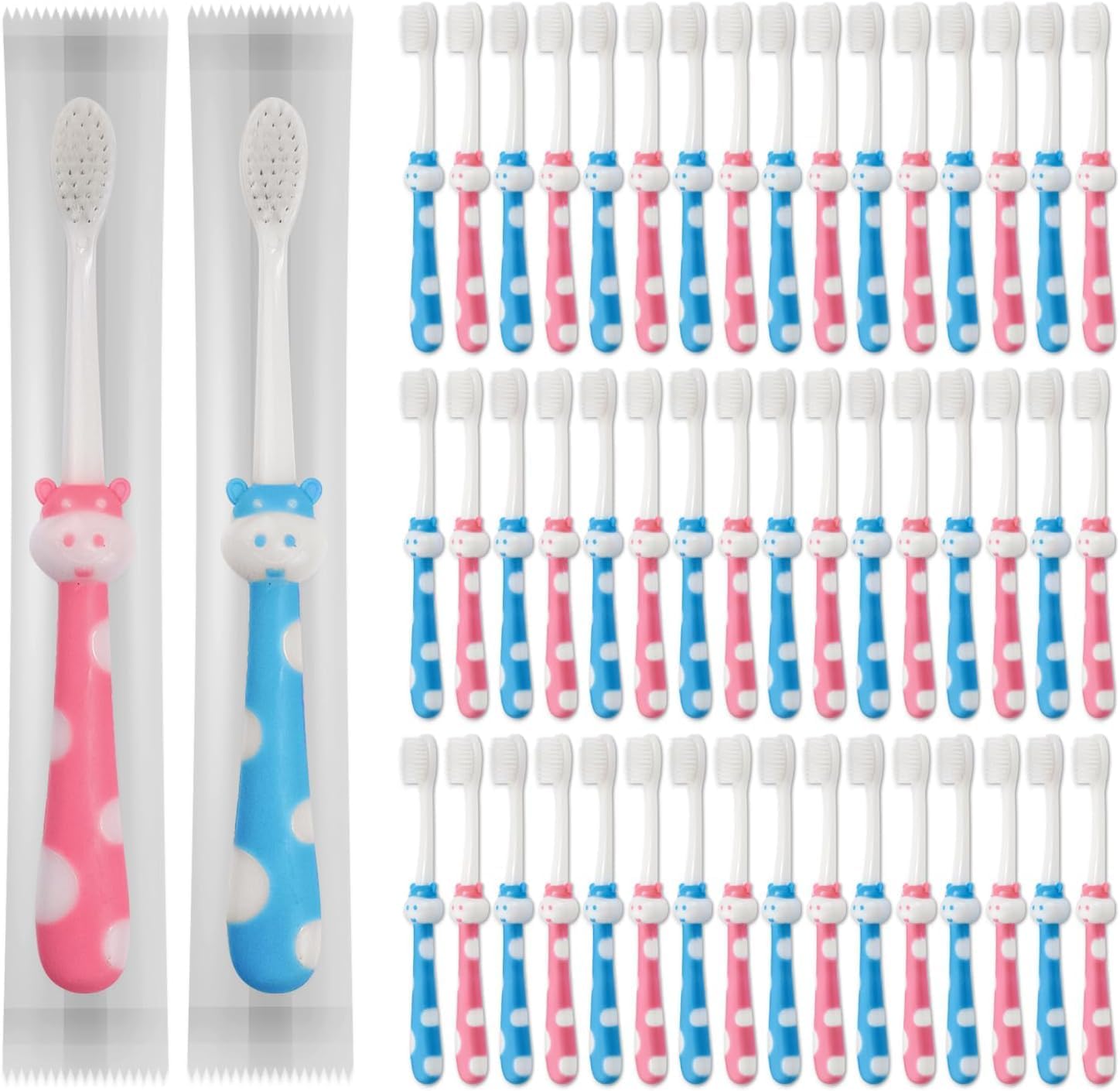 30pcs Disposable Toddler Toothbrushes, Kids Manual Toothbrush Set, Soft Bristles, Age 2+ Children, Individually Wrapped