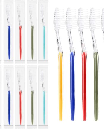 200 Packs Disposable Toothbrushes Individually Wrapped, Medium Soft Bristle Travel Toothbrushes Bulk for Adults/Kids Hotel Toiletries, 5 Colors.