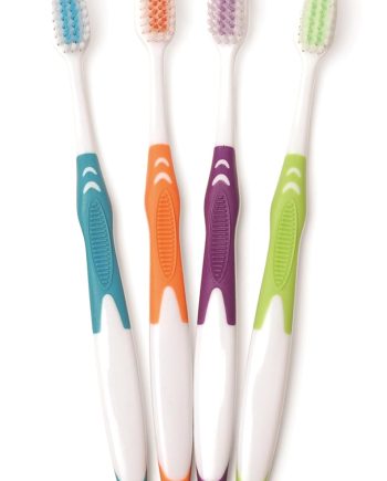 Individually Wrapped Bulk Premium Toothbrushes (100 Pack), Oversized Easy Grip Rubber Handle, Soft Multi Color Nylon Bristles Perfect for Travel, Hotel, Donation